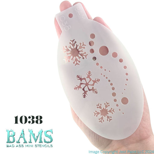 Bad Ass Mini 1038 - Face Painting Stencil - Snowy Frozen Flakes
