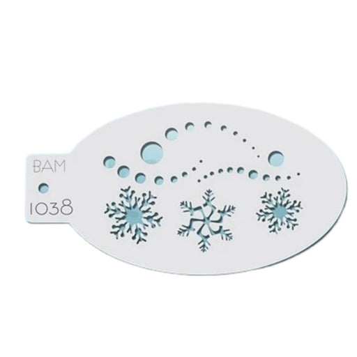 Bad Ass Mini 1038 - Face Painting Stencil - Snowy Frozen Flakes