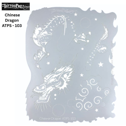Tattoo Pro 103 - Body Painting Stencil - Chinese Dragon