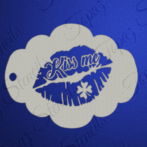 Topaz Stencils | Face Painting Stencil - Irish Kiss Me (01057)