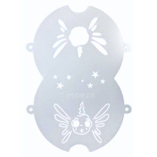 JPDTAP 105 Face Painting Double Stencil - Uni Fish Fairy / Butterfly Face