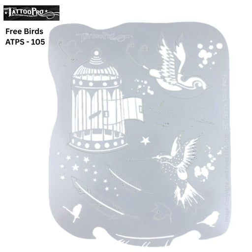 Tattoo Pro 105  - Body Painting Stencil - Free Birds
