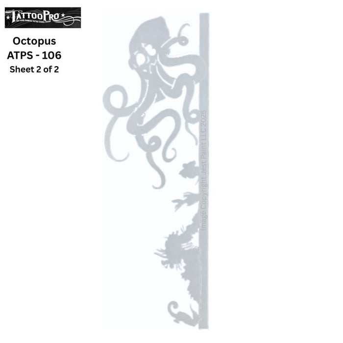 Tattoo Pro 106 - Body Painting Stencil - Octopus