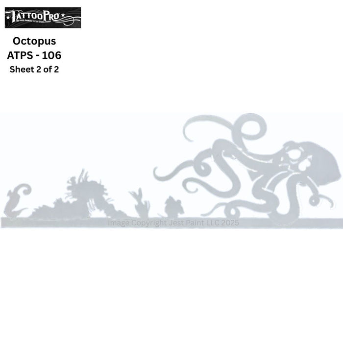 Tattoo Pro 106 - Body Painting Stencil - Octopus