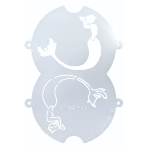 JPDTAP 109 Face Painting Double Stencil - Long Tail Mermaid