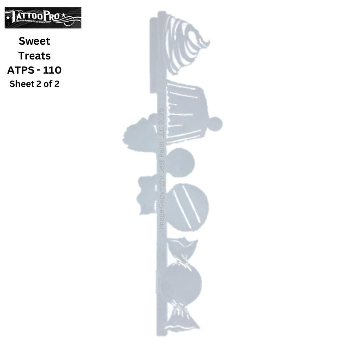 Tattoo Pro 110 - Body Painting Stencil - Sweet Treats