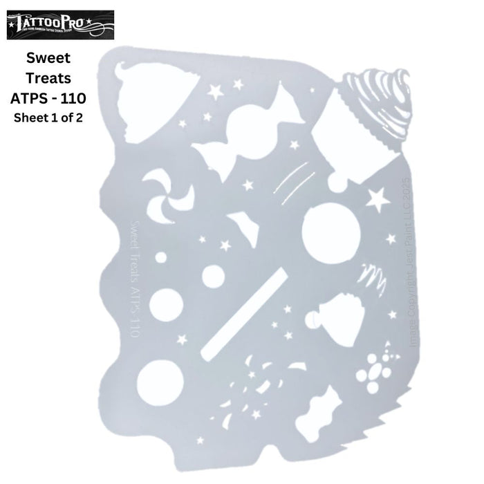 Tattoo Pro 110 - Body Painting Stencil - Sweet Treats