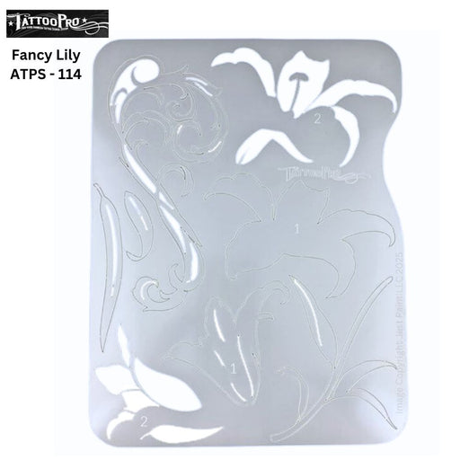 Tattoo Pro 114 - Body Painting Stencil - Fancy Lily