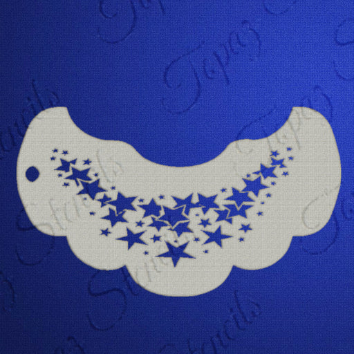 Topaz Stencils | Face Painting Stencil - BIG Stars Necklace (01177)