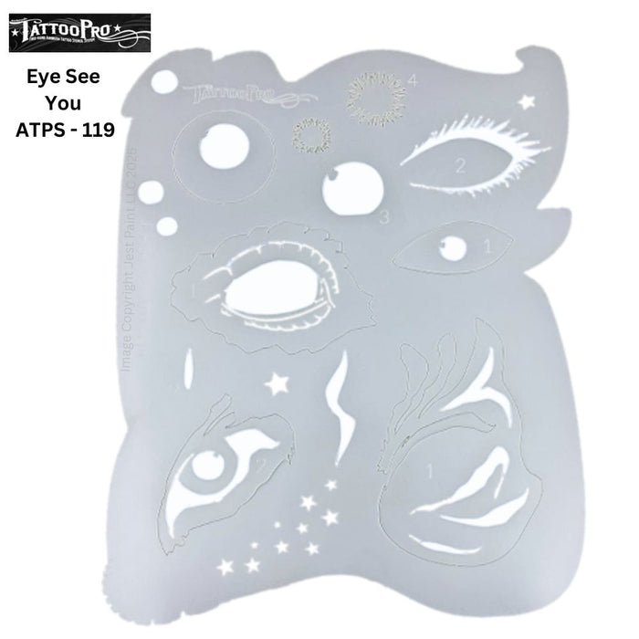 Tattoo Pro 119 - Body Painting Stencil - Eye See You