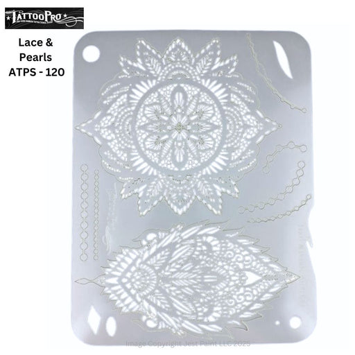 Tattoo Pro 120  - Body Painting Stencil -  Lace & Pearls