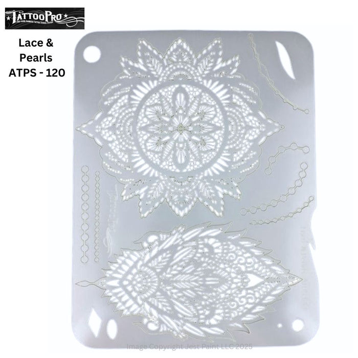 Tattoo Pro 120  - Body Painting Stencil -  Lace & Pearls