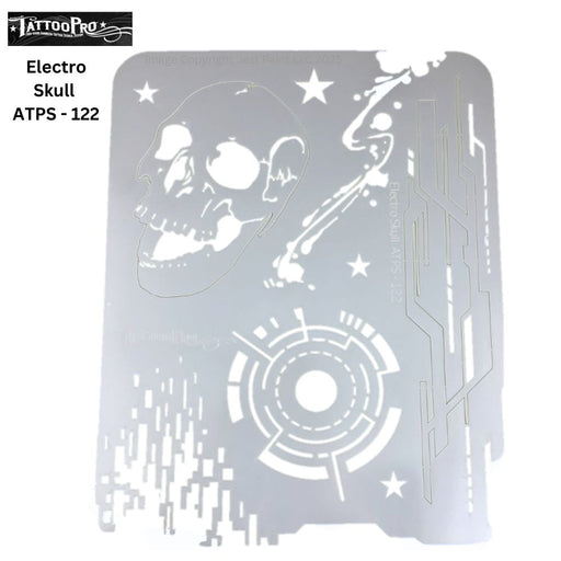 Tattoo Pro 122 - Body Painting Stencil - Electro Skull