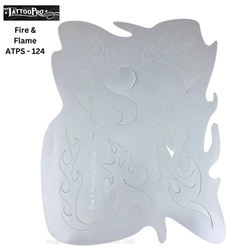 Tattoo Pro 124 - Body Painting Stencil - Fire & Flame