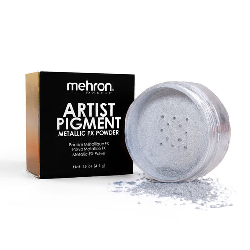Mehron | Metallic FX Powder - Artist Pigment - SILVER - 0.15 oz / 4.1gr