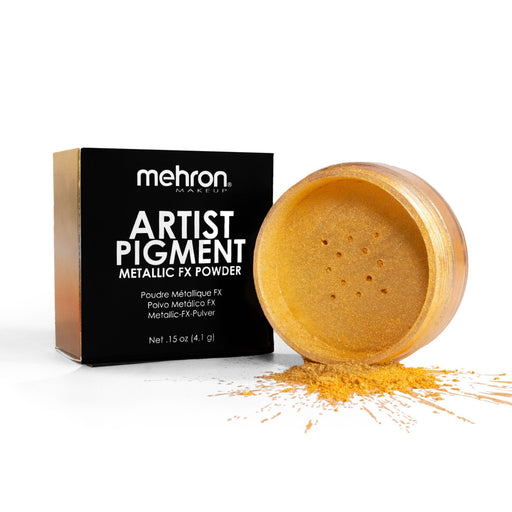 Mehron | Metallic FX Powder - Artist Pigment - YELLOW GOLD - 0.15 oz / 4.1gr