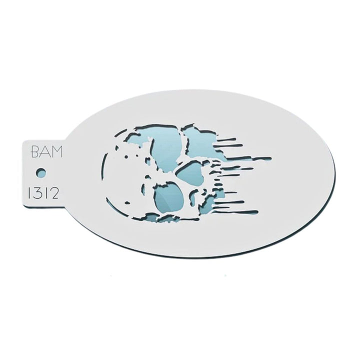 Bad Ass Mini 1312 - Face Painting Stencil - Dripping Skull