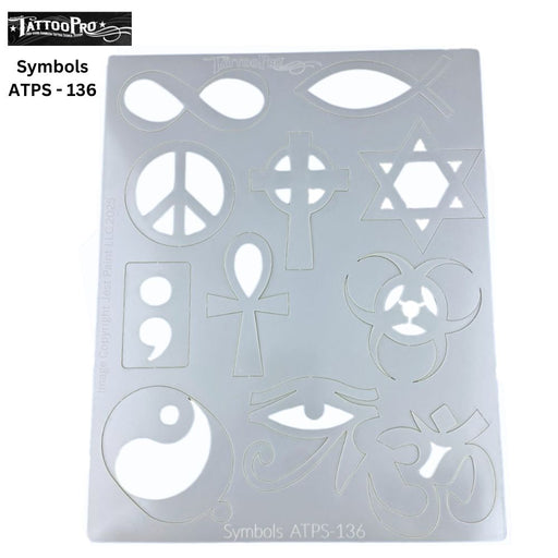 Tattoo Pro 136  - Body Painting Stencil - Symbols
