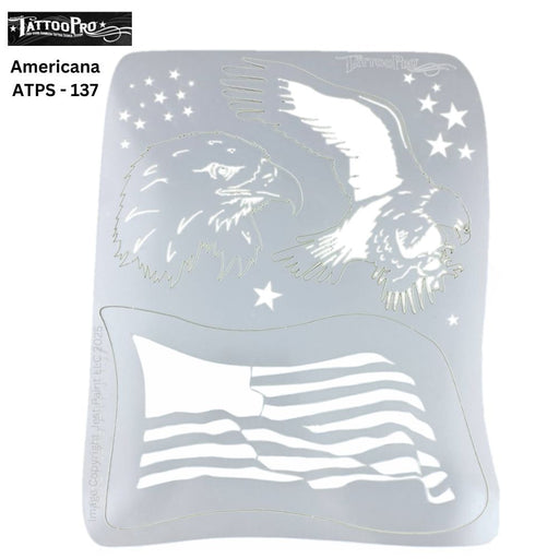 Tattoo Pro 137  - Body Painting Stencil - Americana