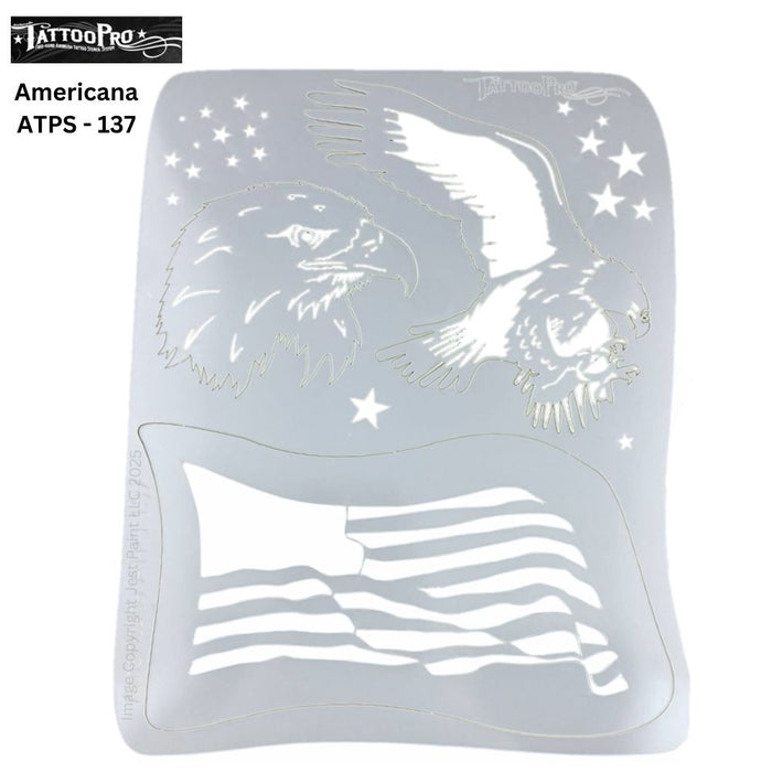 Tattoo Pro 137  - Body Painting Stencil - Americana