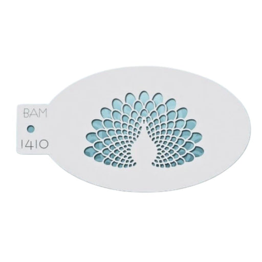 Bad Ass Mini 1410 - Face Painting Stencil - Peacock Deco