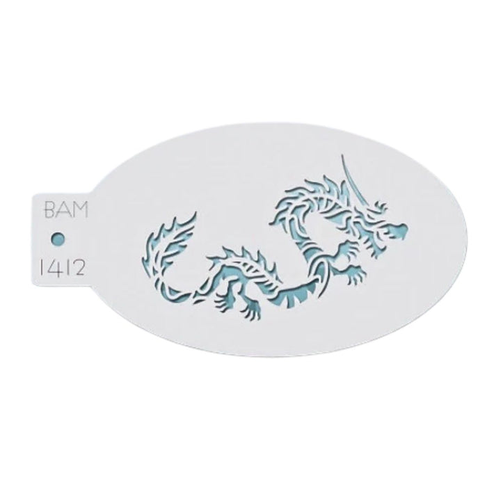 Bad Ass Mini 1412 - Face Painting Stencil - Chinese Dragon