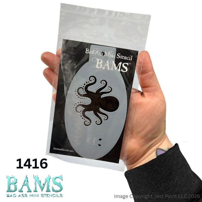 Bad Ass Mini 1416 - Face Painting Stencil - Octopus