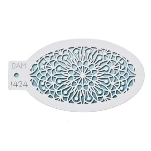 Bad Ass Mini 1424 - Face Painting Stencil -  Mandala Flower