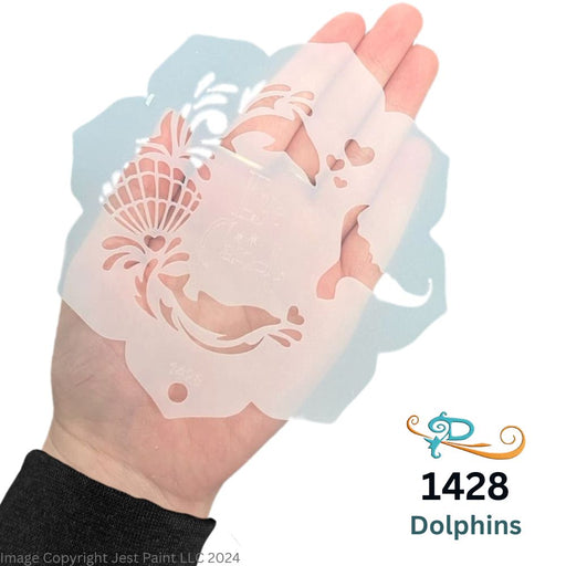 Diva Stencils | Face Painting Stencil | Eye Candy - Dolphins (1428)