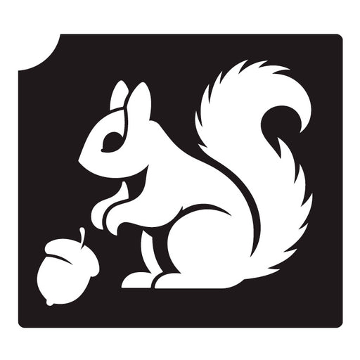 Art Factory | Glitter Tattoo Stencil - (154) Squirrel with Nut - 5 Pack - #149
