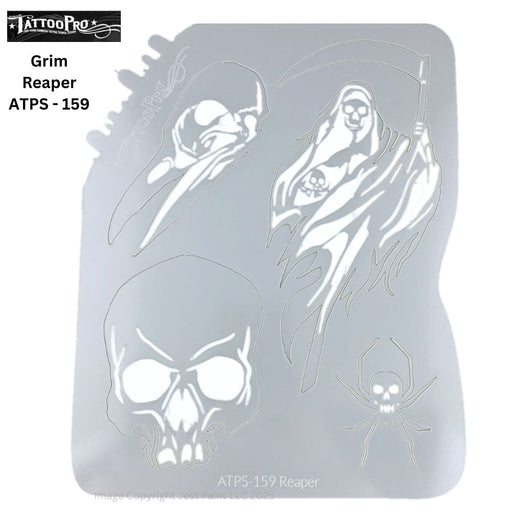 Tattoo Pro 159 | Air Brush Body Painting Stencil - Grim Reaper