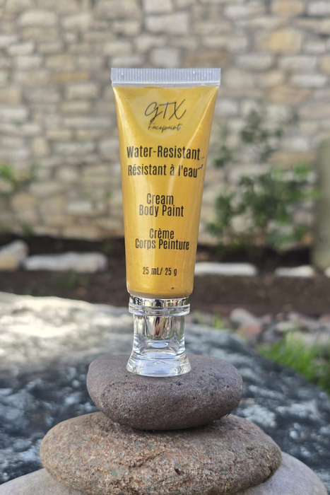 GTX Face Paint | Silicone Based Water Resistant Cream - Metallic Weddin' Band Gold - 25ml Easy Squeezy Tube
