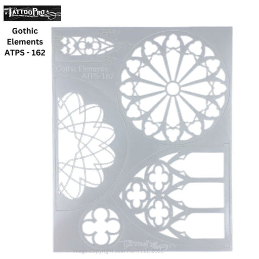 Tattoo Pro 162 | Air Brush Body Painting Stencil - Gothic Elements