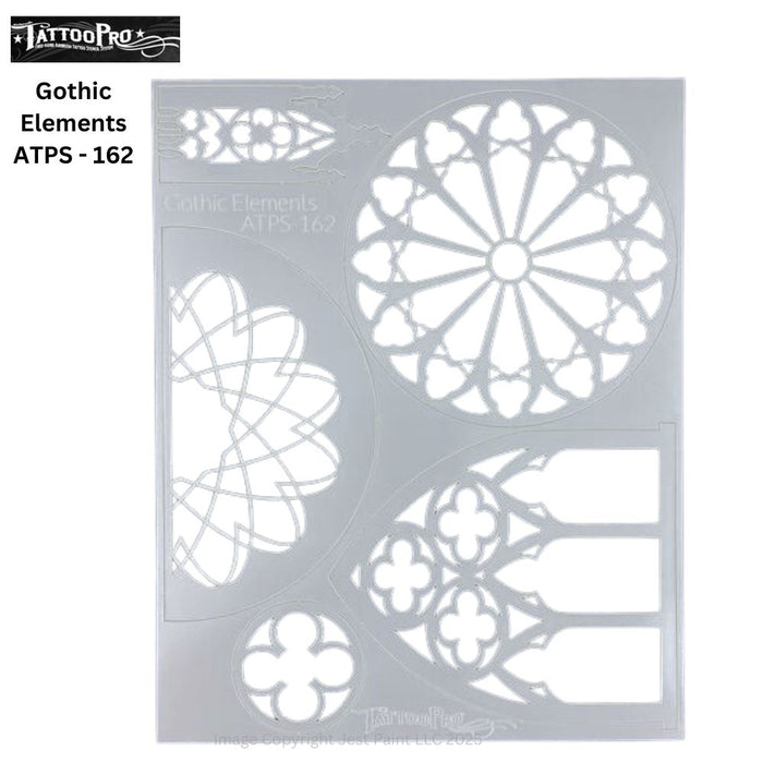 Tattoo Pro 162 | Air Brush Body Painting Stencil - Gothic Elements