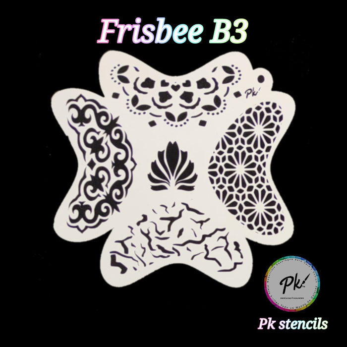 PK | FRISBEE Face Painting Stencil - NEW Mylar - Crowns and Textures - B3