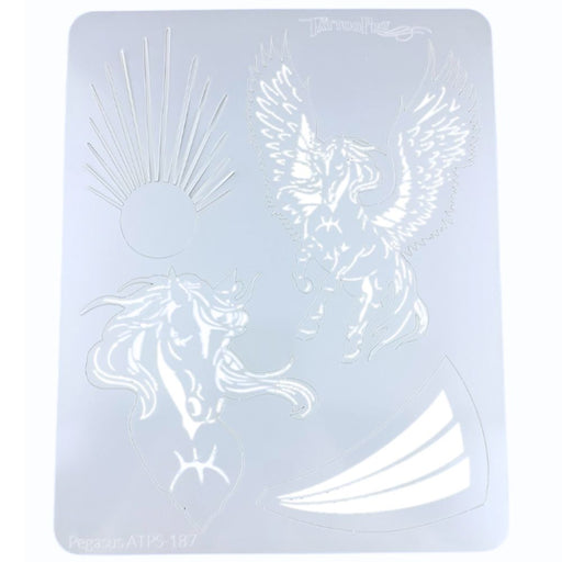 Tattoo Pro 187 | Air Brush Body Painting Stencil - Pegasus