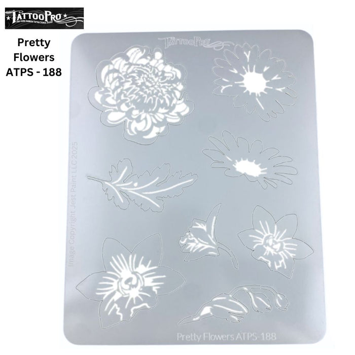 Tattoo Pro | Air Brush Body Painting Stencil - Pretty Flowers (#188)