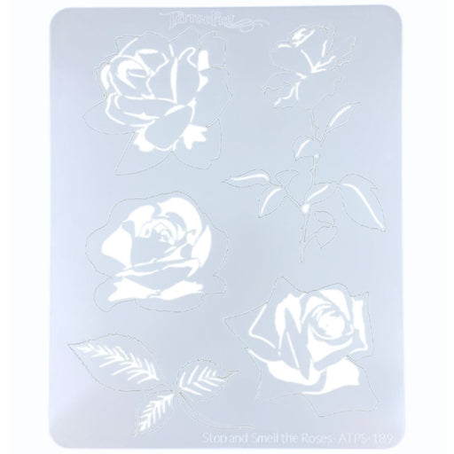 Tattoo Pro 189 | Air Brush Body Painting Stencil - Stop and Smell the Roses - Rose Tattoo Stencil