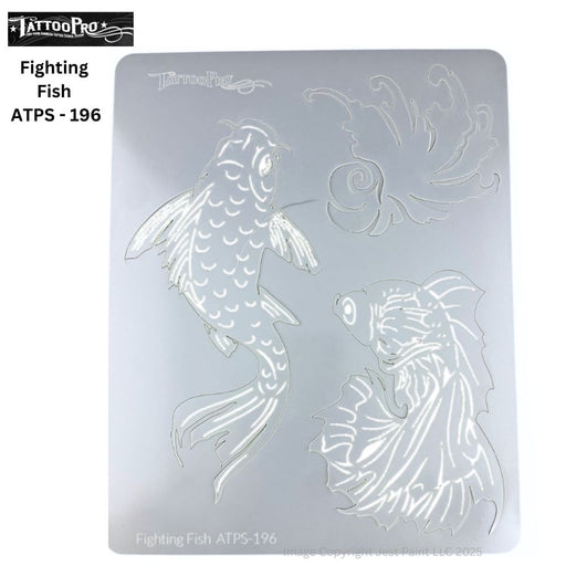 Tattoo Pro | Air Brush Body Painting Stencil - FIGHTING FISH 196