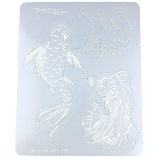 Tattoo Pro | Air Brush Body Painting Stencil - FIGHTING FISH 196