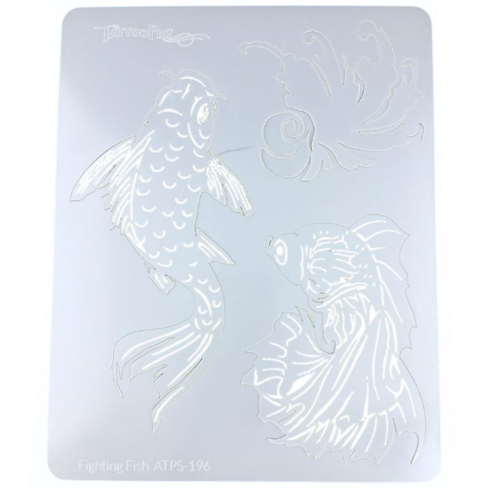 Tattoo Pro | Air Brush Body Painting Stencil - FIGHTING FISH 196