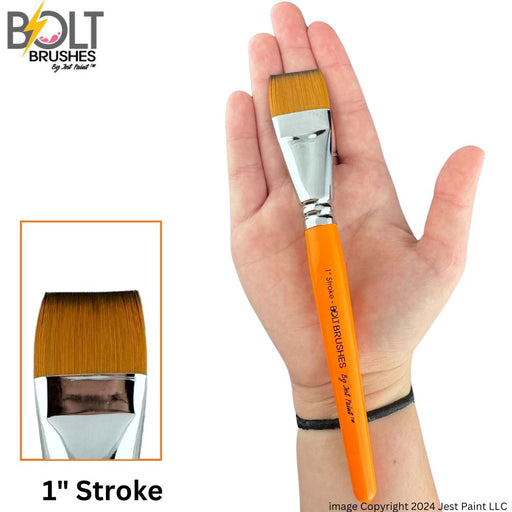 BOLT Face Painting Brushes by Jest Paint - NEW Pointed Handle  - 1" Stroke
