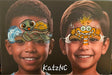 Fun Faces KatzNC | Face Painting Practice Board - 2 Boys Front Facing  (BB1)