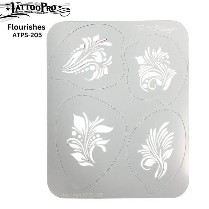 Tattoo Pro 205 - Body Painting Stencil - Flourishes