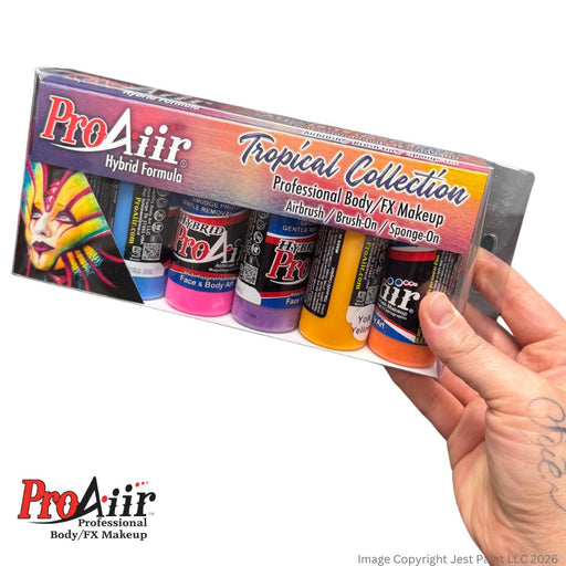 ProAiir Alcohol Based Hybrid Airbrush Body Paint Set | 6 TROPICAL - 2oz Bottles  #1