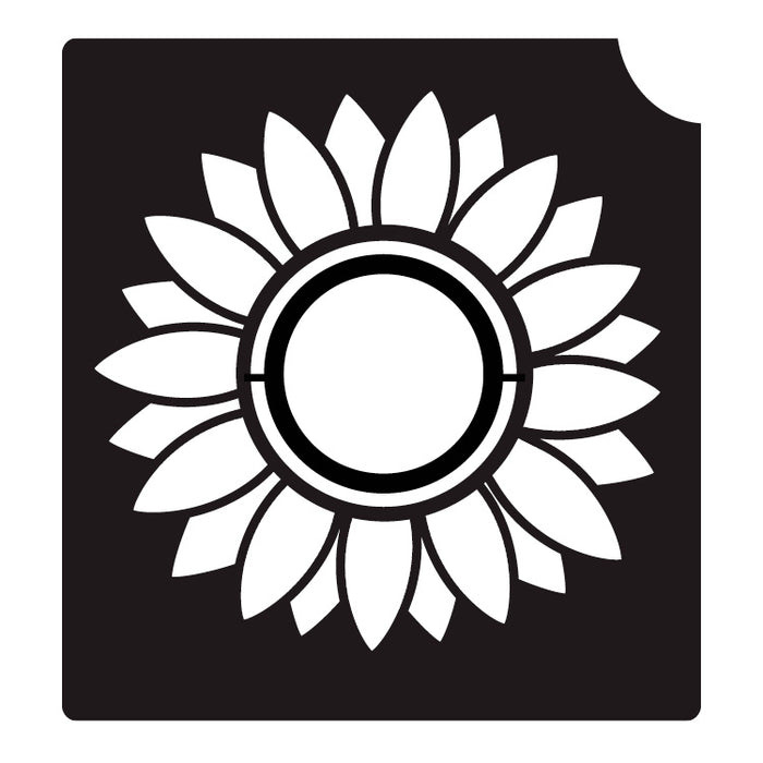 Art Factory | Glitter Tattoo Stencil - (307) Sunflower - 5 Pack - #156