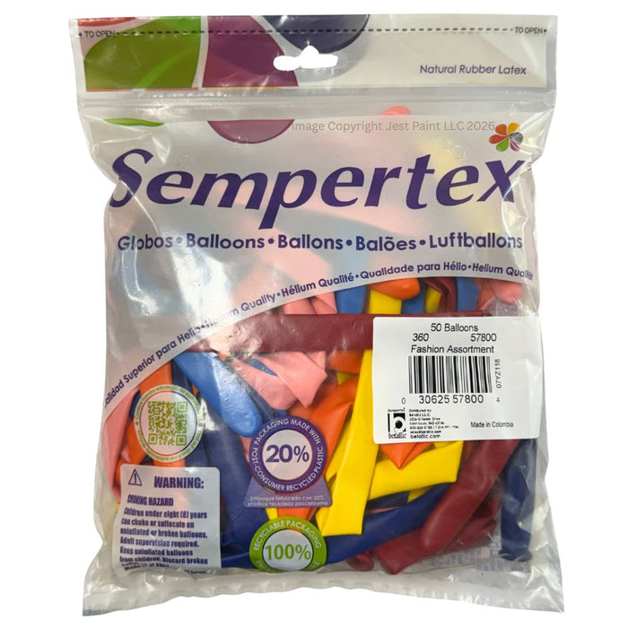 Sempertex Batallatex | Latex Twisting Balloons - 360S FASHION Assortment - 50ct  (57800)