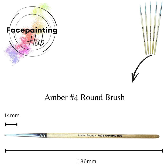 Face Painting Hub  | Face Painting Brush - Amber Round #4