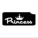 Art Factory | Glitter Tattoo Stencil - (410) Princess Text with Crown - 5 Pack - #83