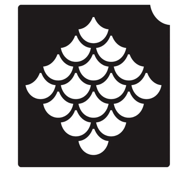 Art Factory | Glitter Tattoo Stencil - (415) Mermaid Scales - 5 Pack - #193